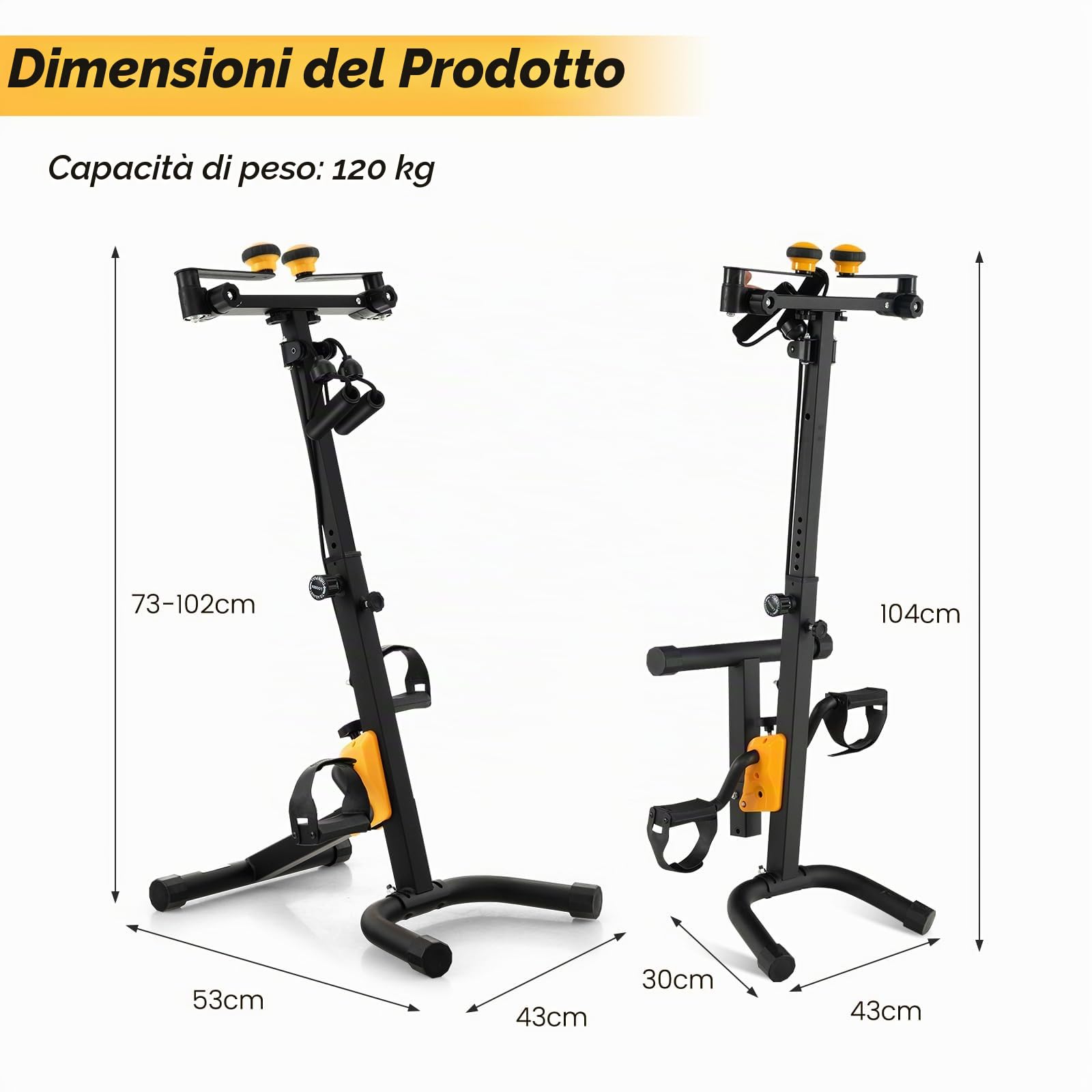 KOMFOTTEU Cyclette da Casa con Altezza e Livelli di Resistenza Regolabili