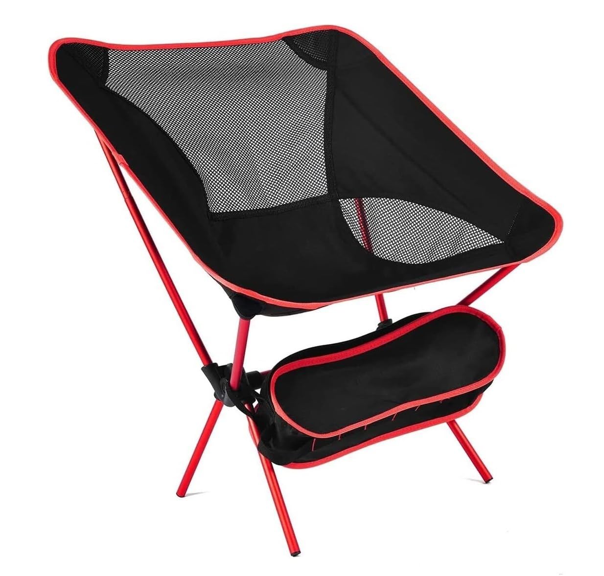 Chaise Pliante Chaise De Camping Ultra-légère avec Sac À Main Pliante Portable Extérieure pour Pique-Nique Plage Voyage Randonnée Chaises Pêche Exterieur(Rot)