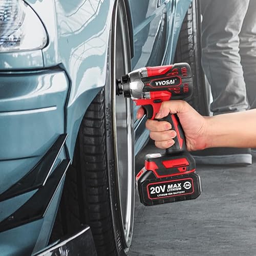 WOSAI Chave de Impacto com Bateria 20V 2.0Ah, Chave Elétrica Sem Escovas, Torque Máximo 340(Nm) 1 Pe