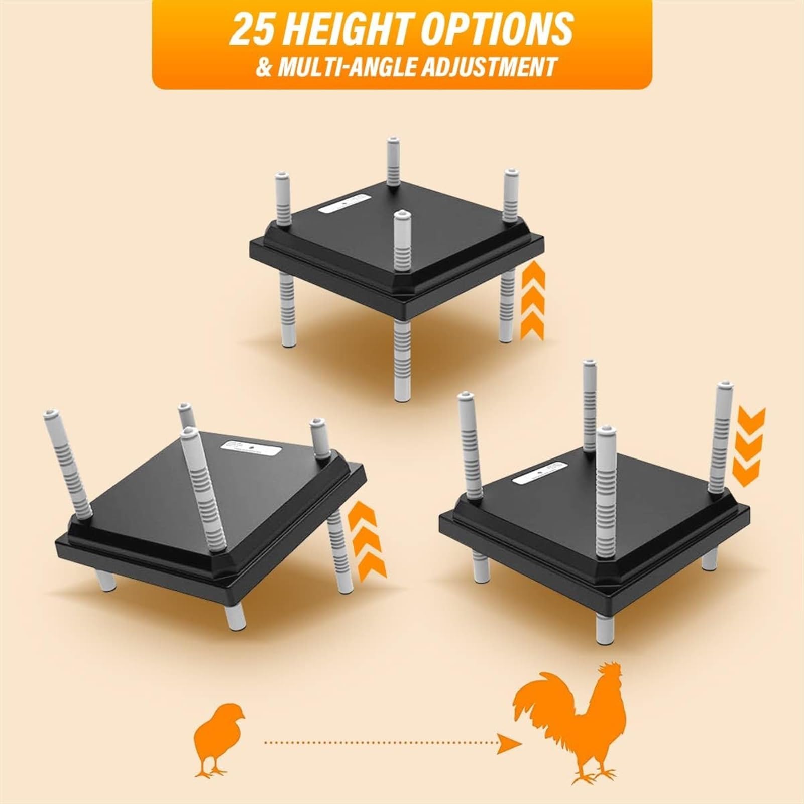 Placa Calefactora Para Criadora De Pollitos De 12 × 12 Pulgadas, Calentador De Pollitos De Altura Ajustable Para Hasta 20 Pollitos, Patitos Y Pájaros