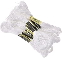 Vista 5 de 24 madejas de hilo de punto de cruz, hilo de algodón bordado en blanco y negro, pulseras de la amistad con 12 bobinas de hilo para tejer, proyecto