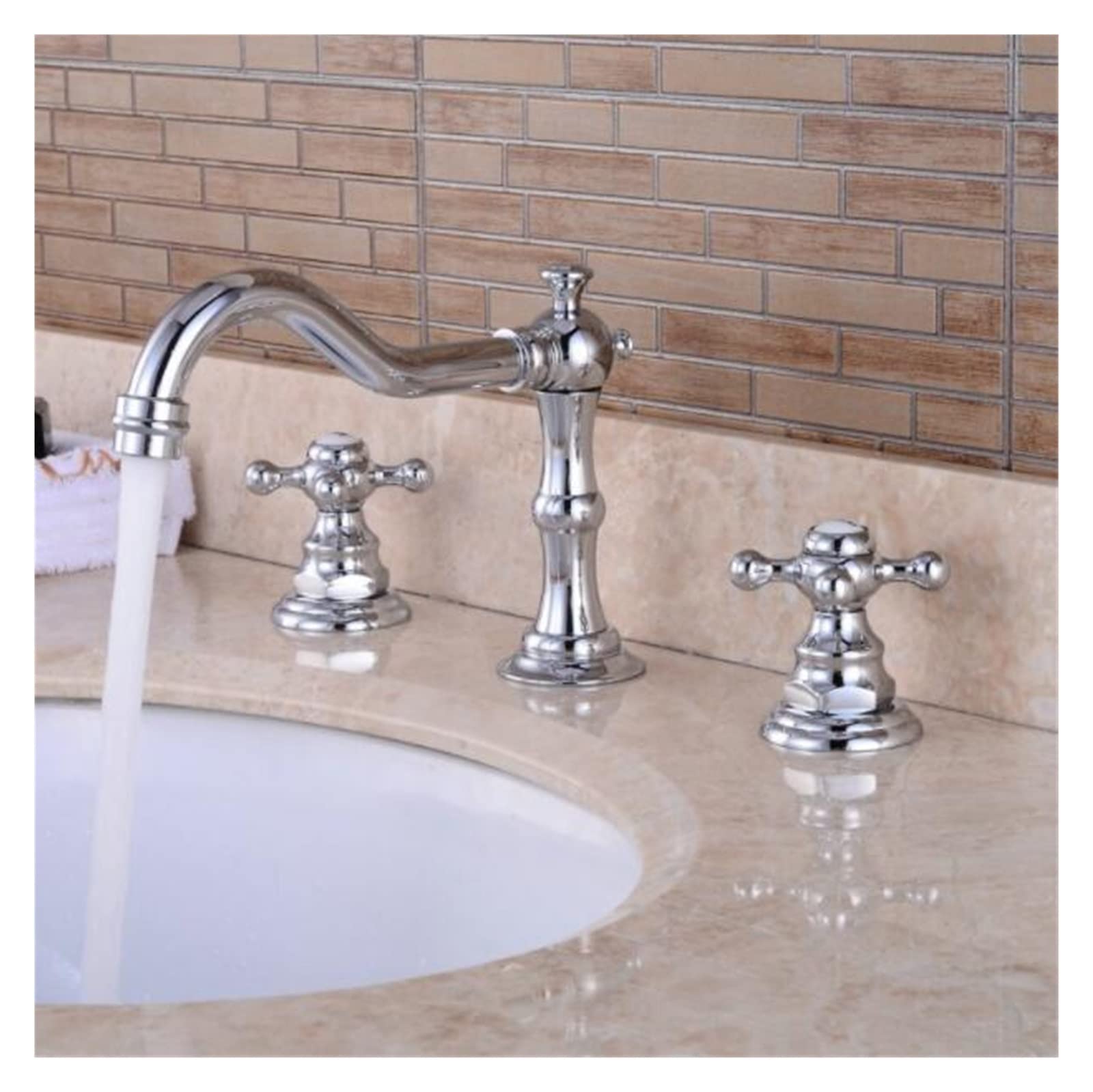 Robinet mitigeur lavabo salle de bains chrome 8' répandu mélangeur