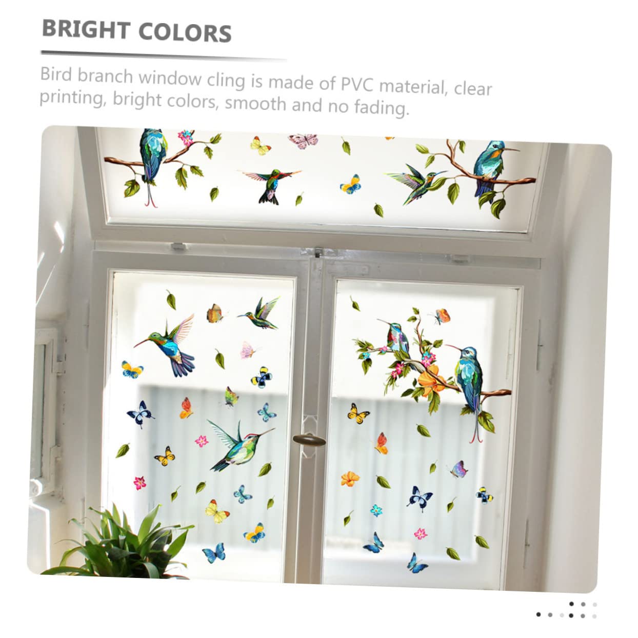 Zerodeko 3sets Adesivi Per Finestre Con Uccelli e Farfalle Decorazioni Primaverili Statiche Vetrofanie Colorate Per La Casa Design Creativo e Naturale Per Fresco e Festoso