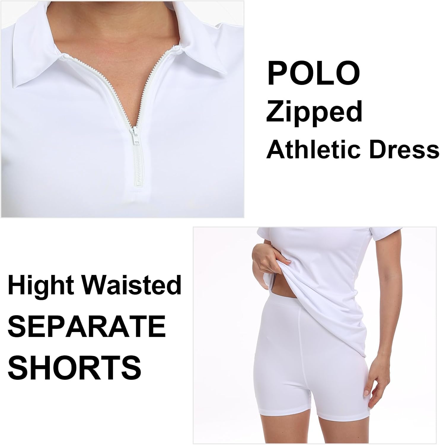 Womens Two Piece Tennis Golf Dress Active Athletic Exercise Sports Wear Dresses for Women with Pocket Separate Shorts - Image 4