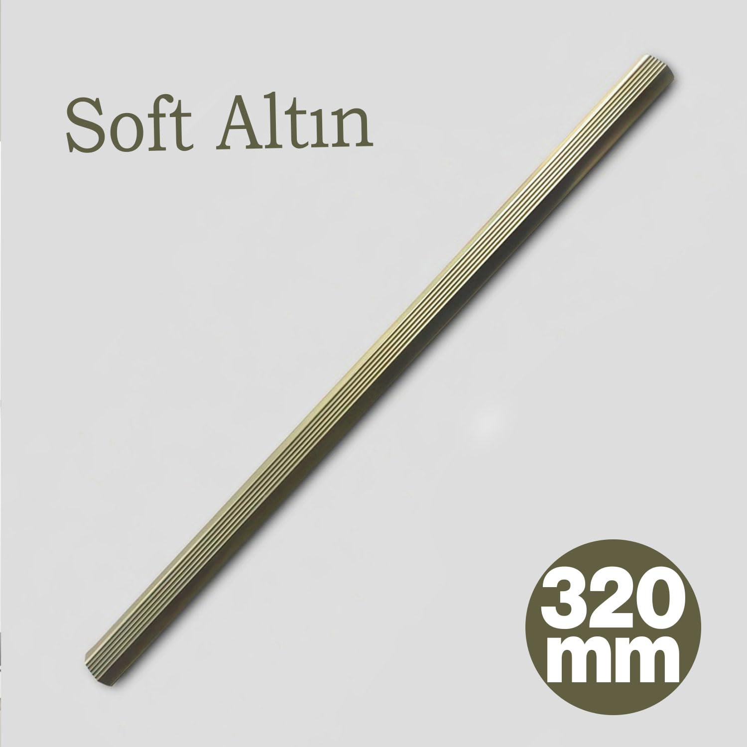 TOROS Çizgili Soft Altın Çekmece ve Dolap Kulp 320 mm Modern Gardırop Mutfak Banyo Mobilya Kulbu