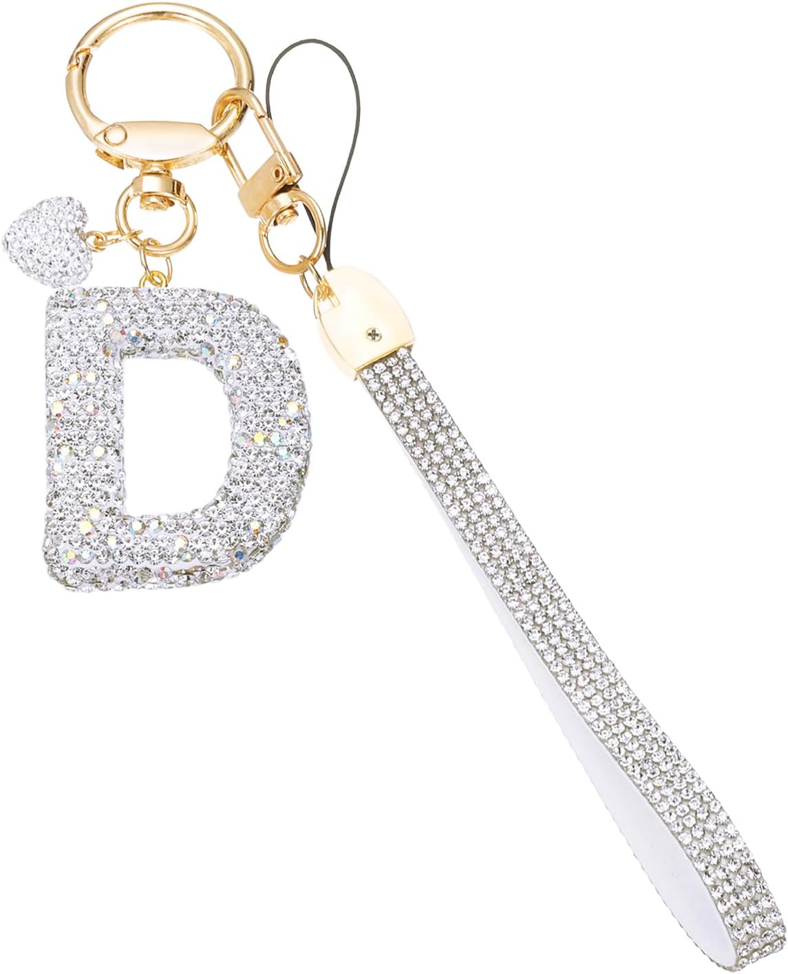PATIKIL Bling Letter Keychain, Sparkly Initial Keychains Diamond Letters Key Wristlet for Bag Decorations