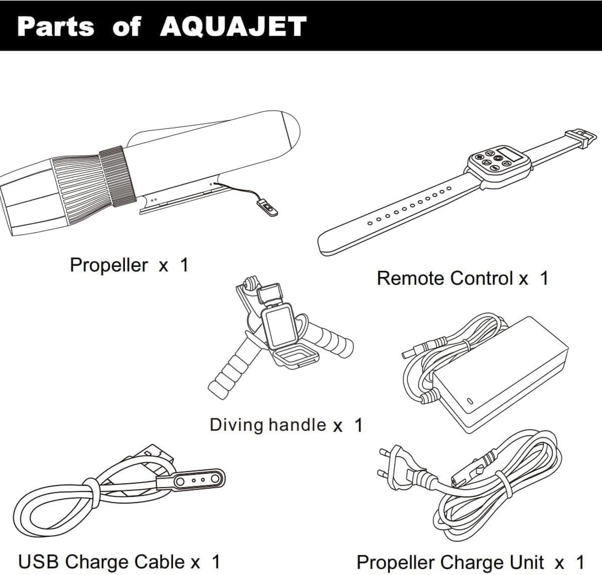 Scooters sous-marins, ensemble de propulseur sous-marin sans balais de 130 minutes, scooter de mer sous-marin électrique de 10 km/h, scooter de plongée for kayaks/bateaux gonflables/planches à pagaie