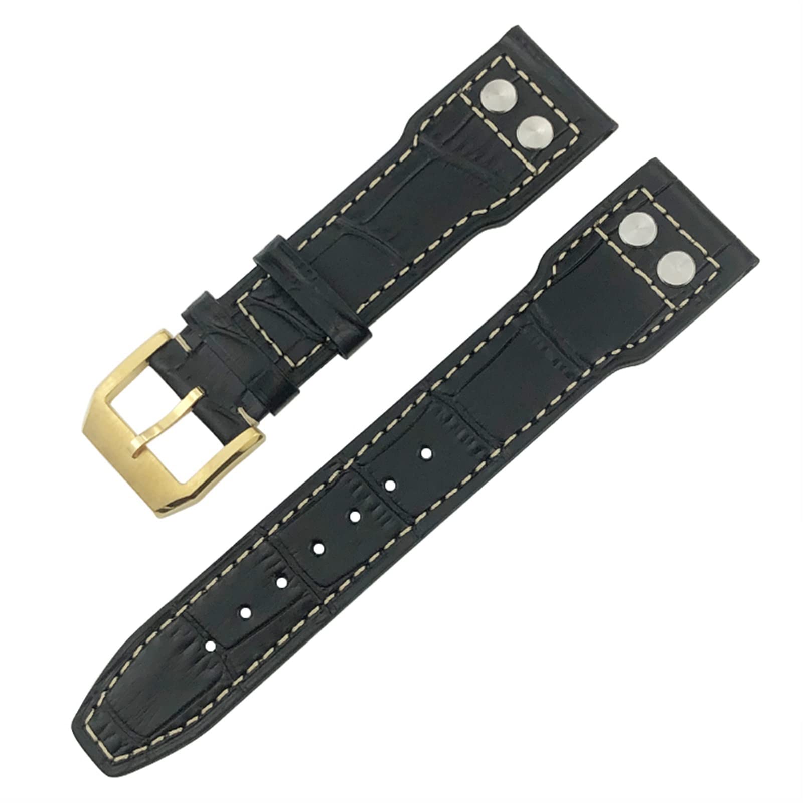 Skórzany pasek do zegarka 20 mm 21 mm 22 mm do IWC IW3777 IW3270 Mark 18 Big Pilot's pasek do zegarka brązowy miękkie bransoletki ze skóry bydlęcej, 20mm, Agat