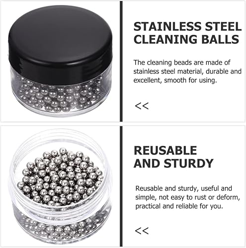 Miniatura 3 de Hemoton 300 cuentas de limpieza de decantador de acero inoxidable bolas de limpieza de 0.157 in limpiador para botellas de vino, decantadores de