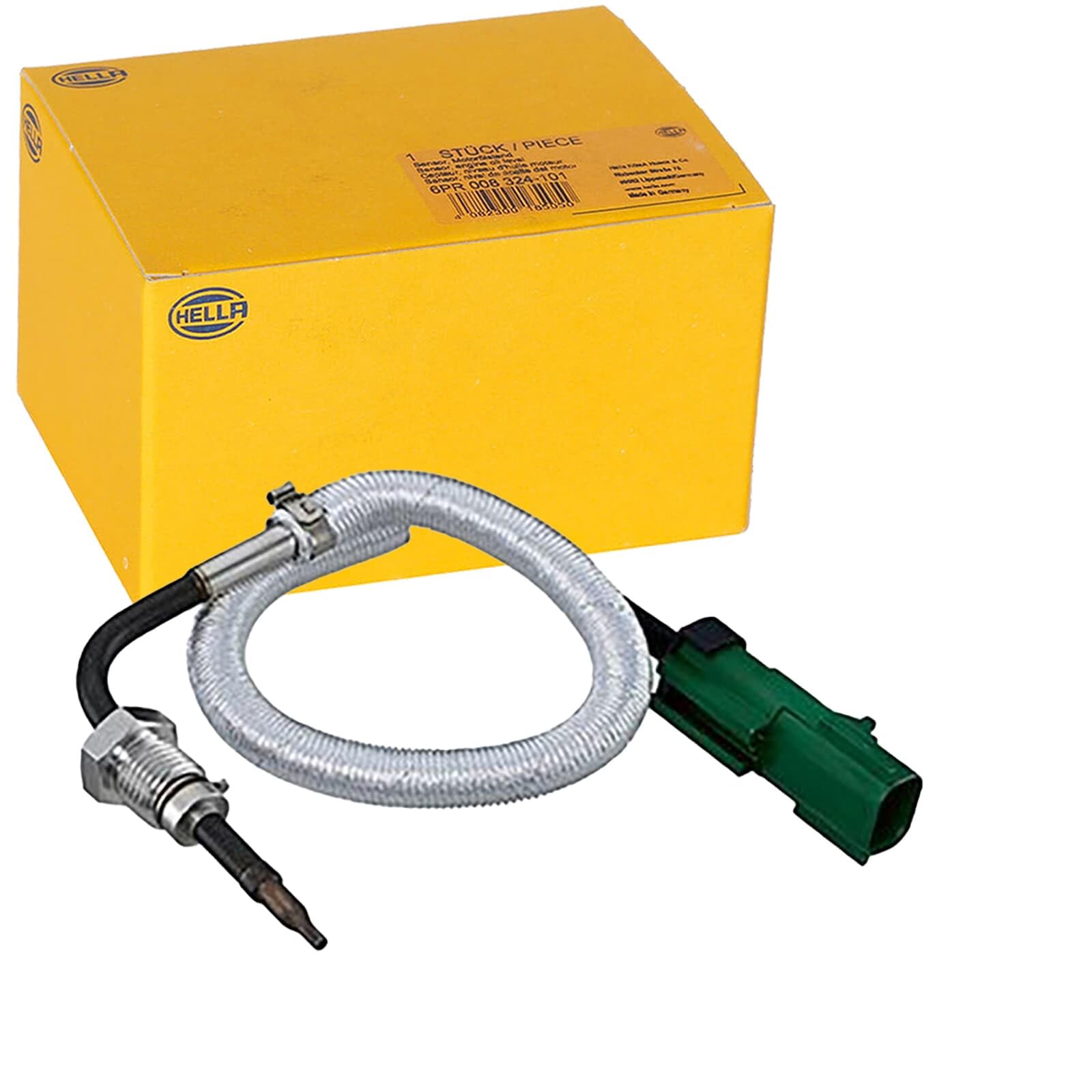 HELLA 6PT 010 376-541 Sensore, Temperatura gas scarico - 2a... poli - avvitato - Cavo: 300mm | Compatibile con: JEEP GRAND CHEROKEE IV, GRAND CHEROKEE VAN