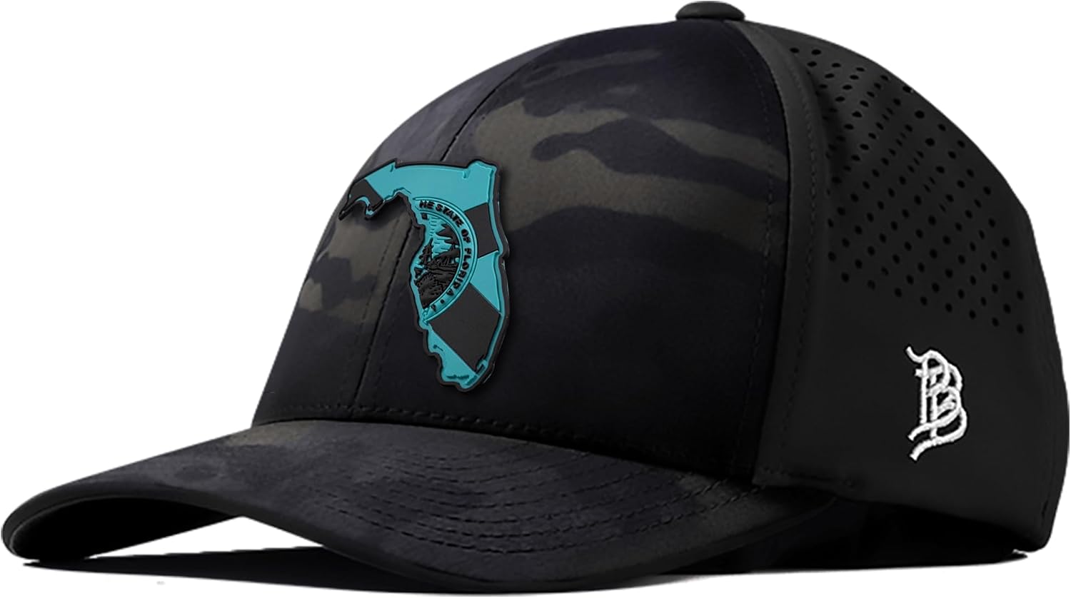 Branded Bills Florida Turquoise PVC Curved Performance, Adjustable Velcro, Lightweight, Comfortable Baseball Cap