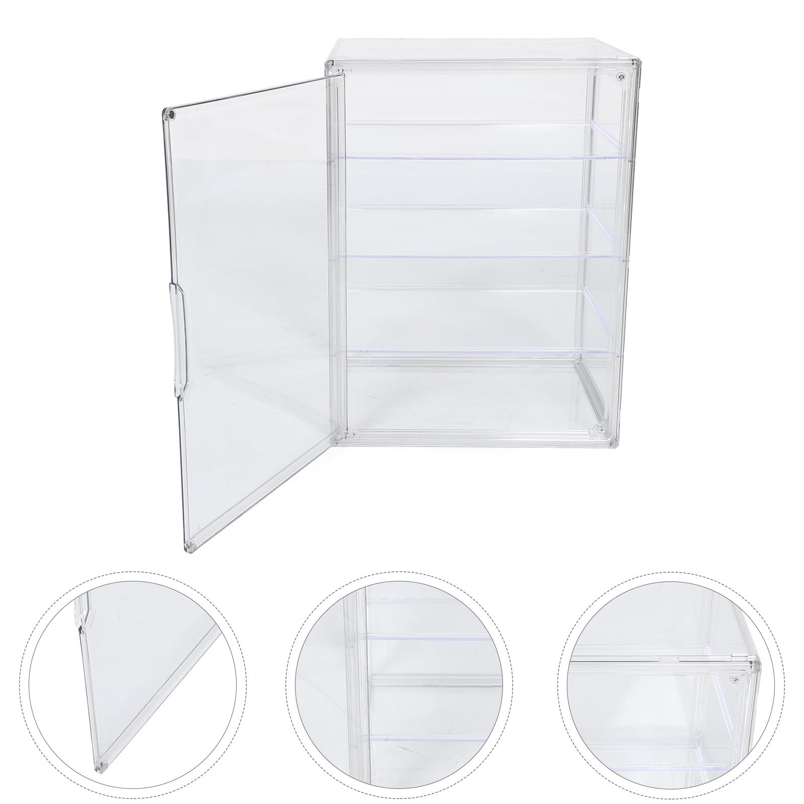 Caja de Pan Acrílica 4 Niveles Ajustables y Puerta Magnética, Vitrina Transparente 36X27X22 CM para Guardar y Exhibir Productos Horneados en Encimera