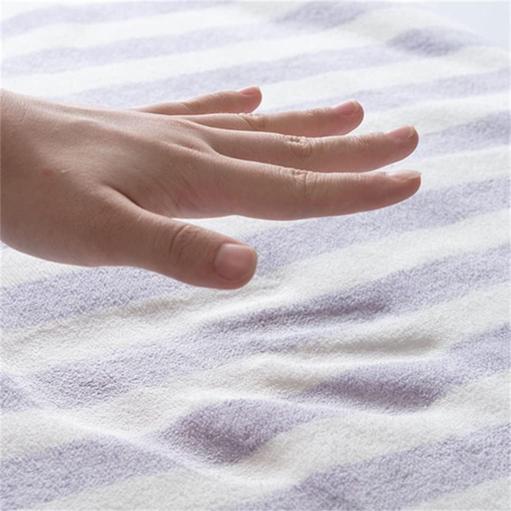 Bath Towel Striped Household Water-Absorbent Quick-Drying Three-Piece Suit for Male and Female Couples(D)