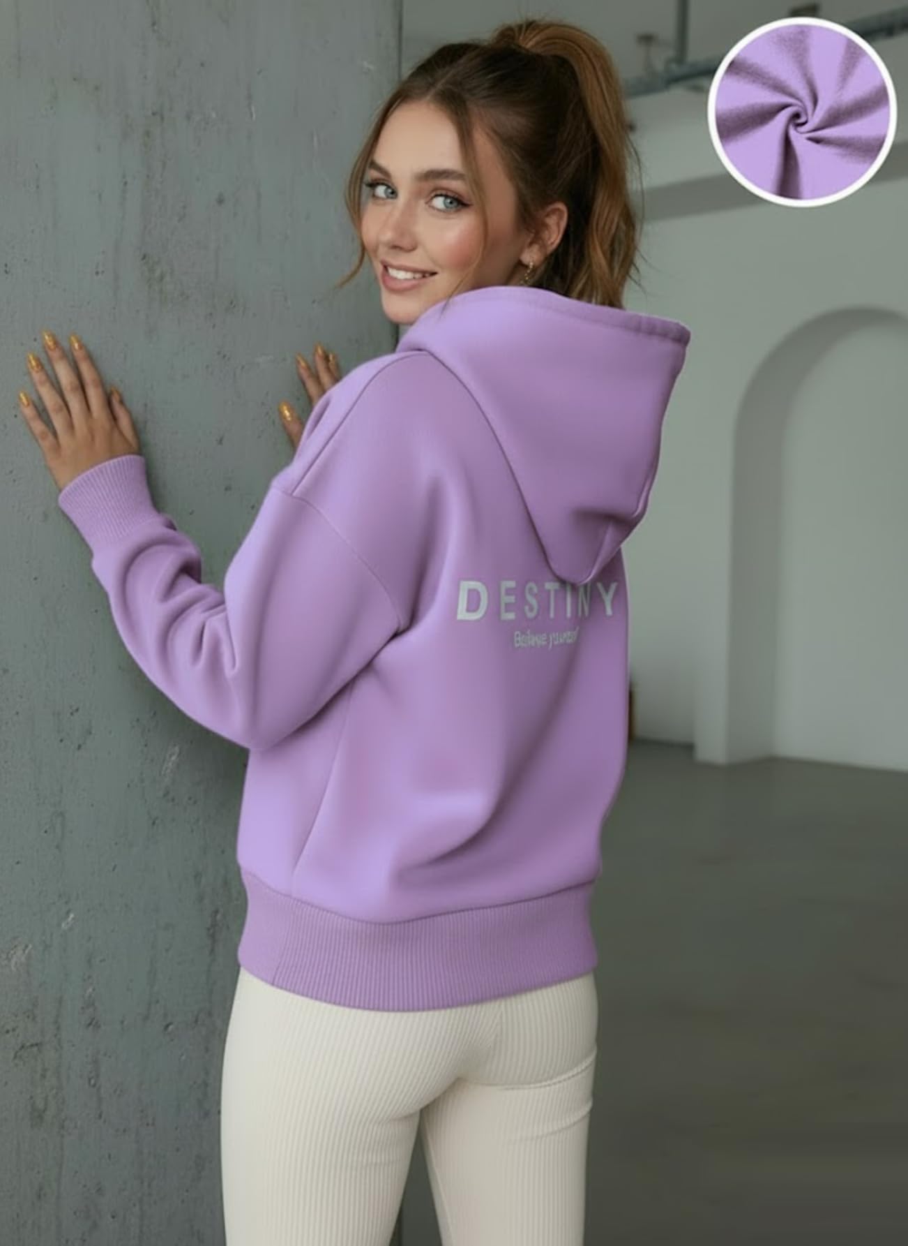 SMOWKLY Sudaderas con capucha para mujer y niña de corte extragrande, suéter de invierno suave de manga larga, ropa informal cálida | Sudadera con capucha cómoda y elegante