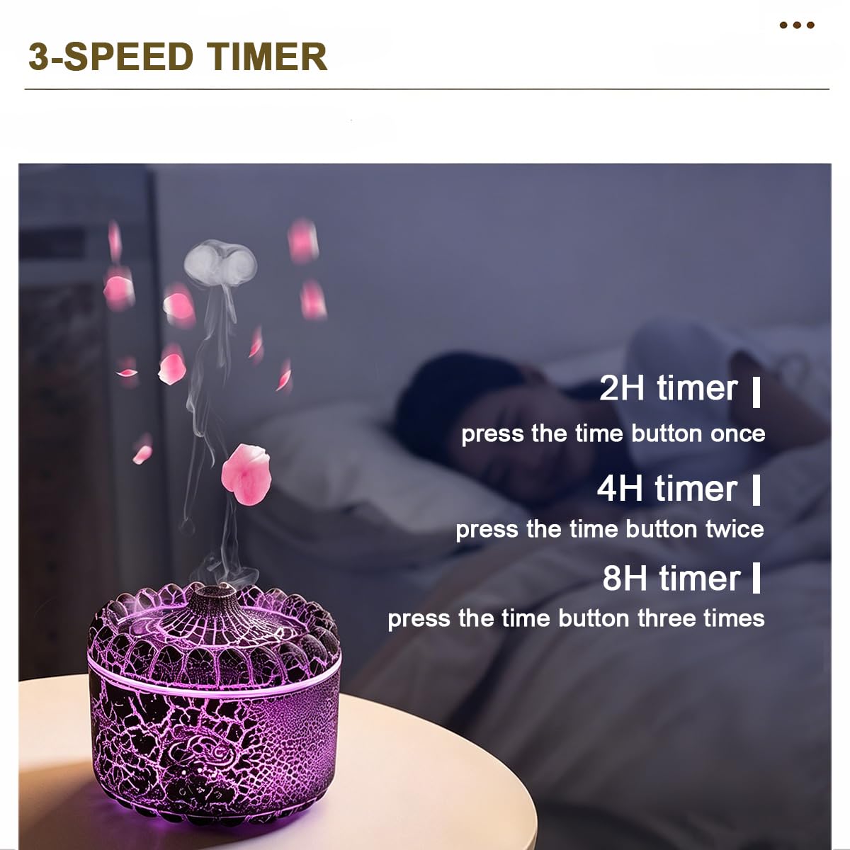 ThreeH Lava Aromaterapia Diffusore Telecomando Umidificatore Ad Ultrasuoni Doppia Modalità di Nebbia E Luce a 7 Colori Timer per Camera Da Letto Yoga Ufficio