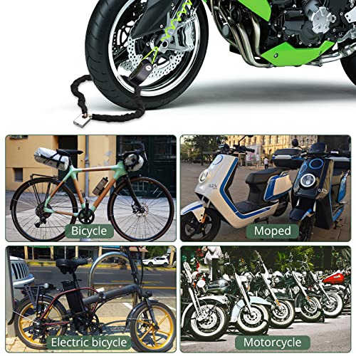 Eypins Motorcycle Chain Locks With Alarm Disc Brake Lock, Bike Chain Lock 1M/3.28Ft,Security Chain Lock Bicycle Lock Alarm Disc Lock For Motorcycles, Bikes,And More Green #TOP5