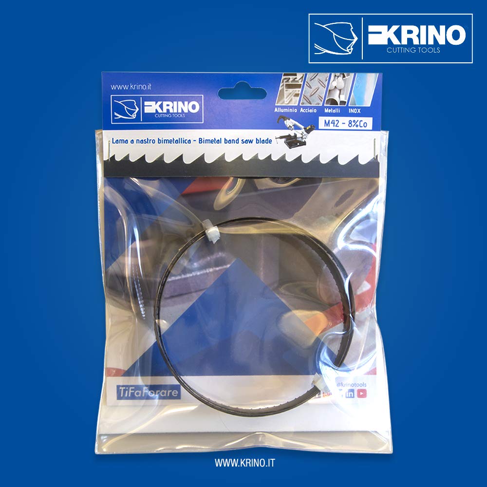 Krino 25010133503 BI Hoja de acero AISI M42 para sierra a banda, 1335 mm, 13 x 0.6 Z 8/12