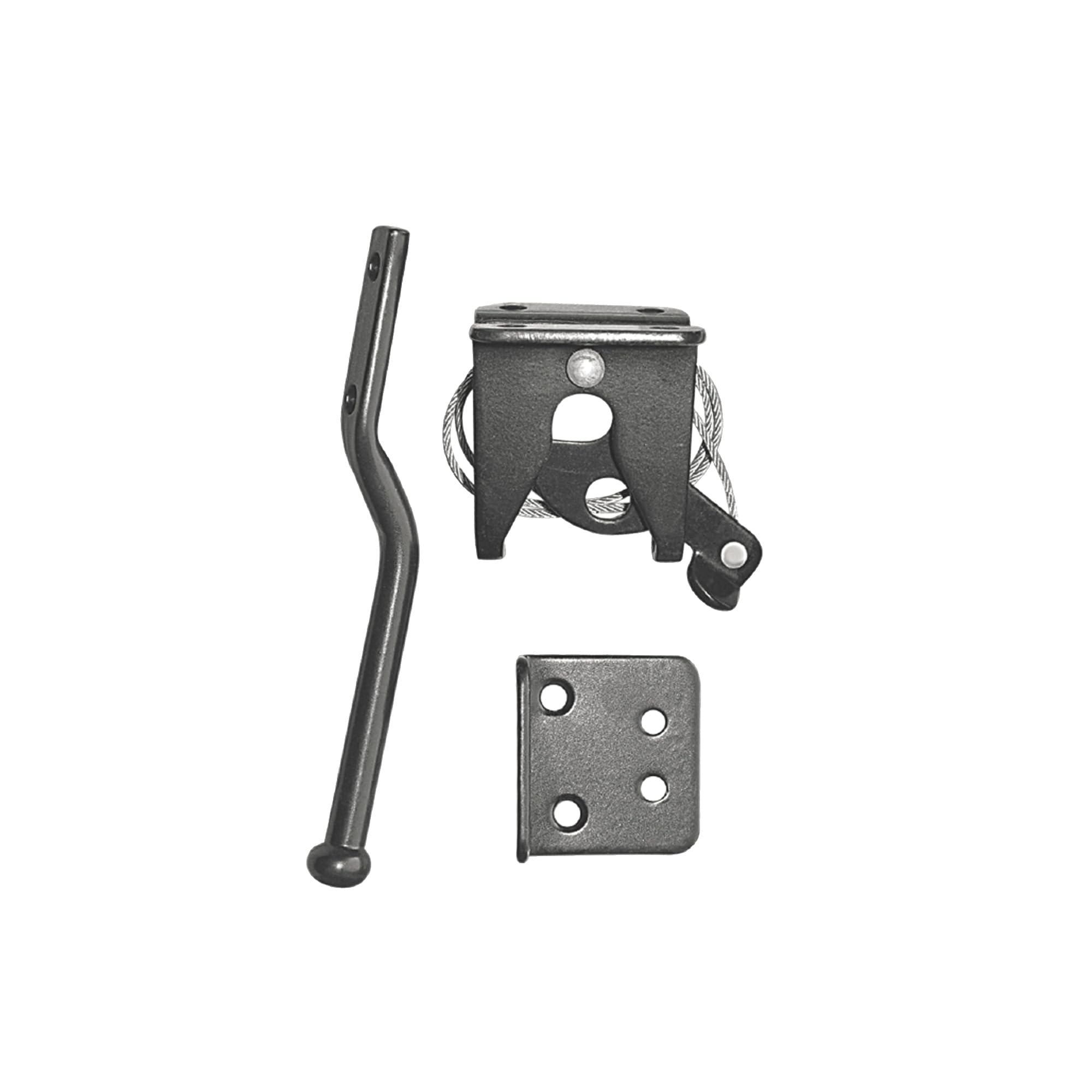 Nuvo Iron Spring Loaded Latch and Catch with Cable - Black, Pack of 24