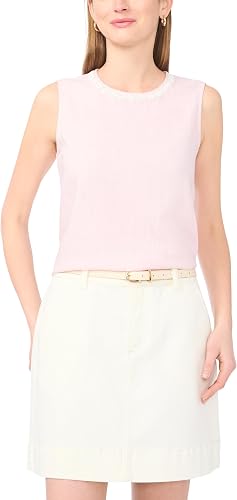 Vince Camuto, Women's, Sleeveless Crew Neck Blouse, Pink Lilac, X-Small