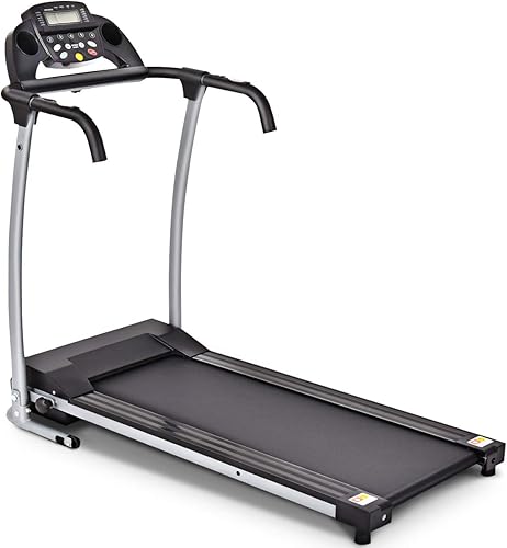 GYMAX Caminadora plegable, máquina eléctrica motorizada para caminar con soporte para dispositivo para ejercicio cardiovascular, entrenamiento de