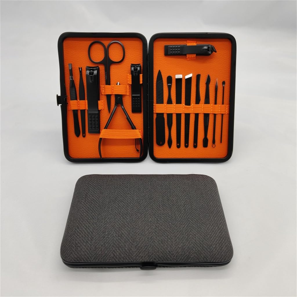 Cortaúñas Negros. Set Completo de Herramientas de manicura y Belleza para uñas.