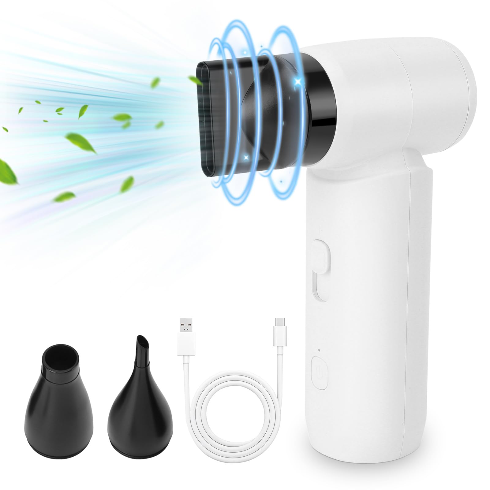 Aspirador Soplador de Mano Potente, Aspiradora de Mano para PC Aire Comprimido Limpieza PC Sin Cable, para PC computadora Sofá Mascotas Automóvil 80000RPM 4500mAh