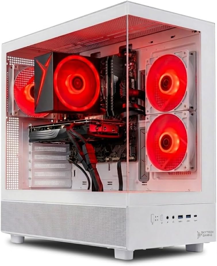 Skytech Gaming Azure 3 Gaming PC, AMD Ryzen 7 5700 3.7GHz, Intel ARC B580 12GB VRAM, 1TB NVMe SSD, 16GB DDR4 RAM 3200, 650W Gold PSU, WI-FI 5, Windows 11, Desktop