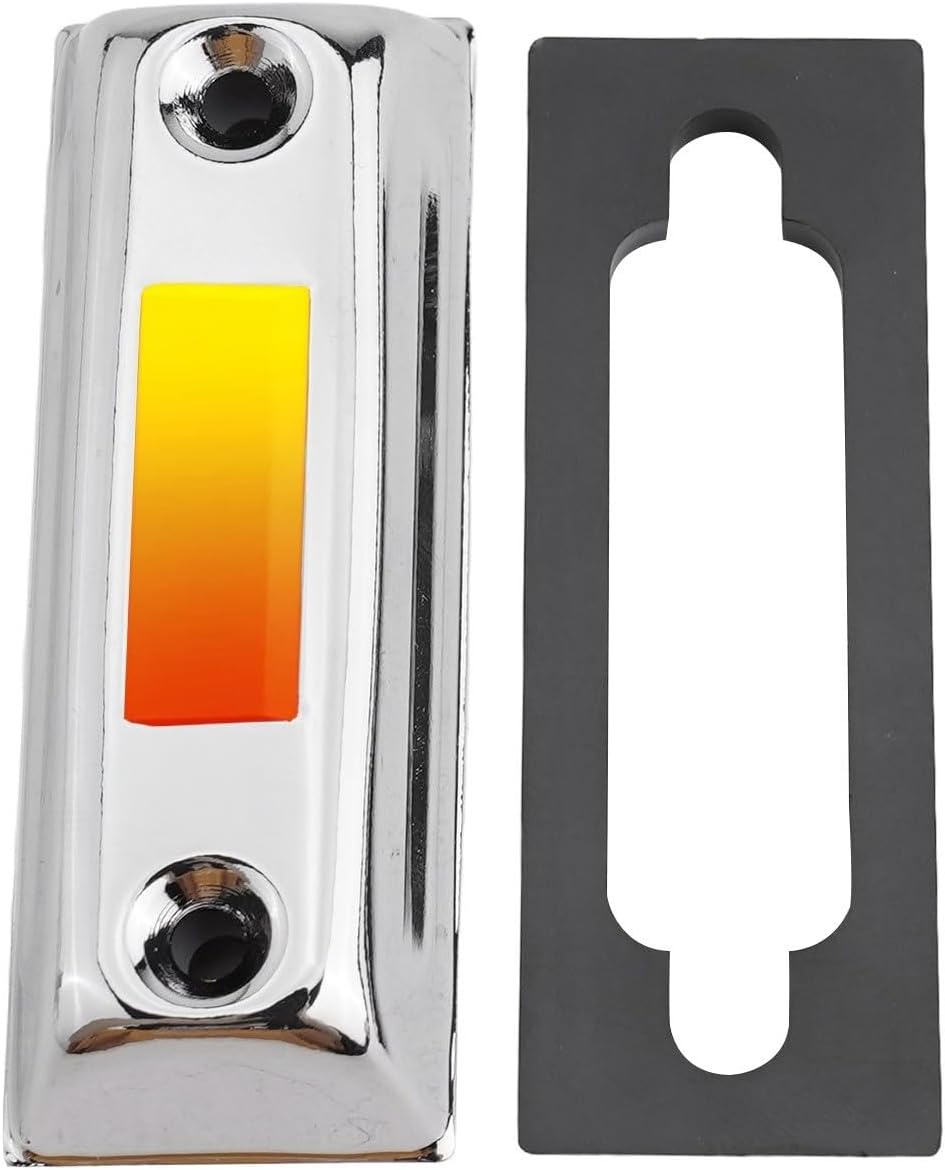 LED Illuminated Wired Doorbell Button Home Use – Silver ABS + Replacement Switch Compatible with 12V–24V DC Doorbells, Install, Sleek Modern