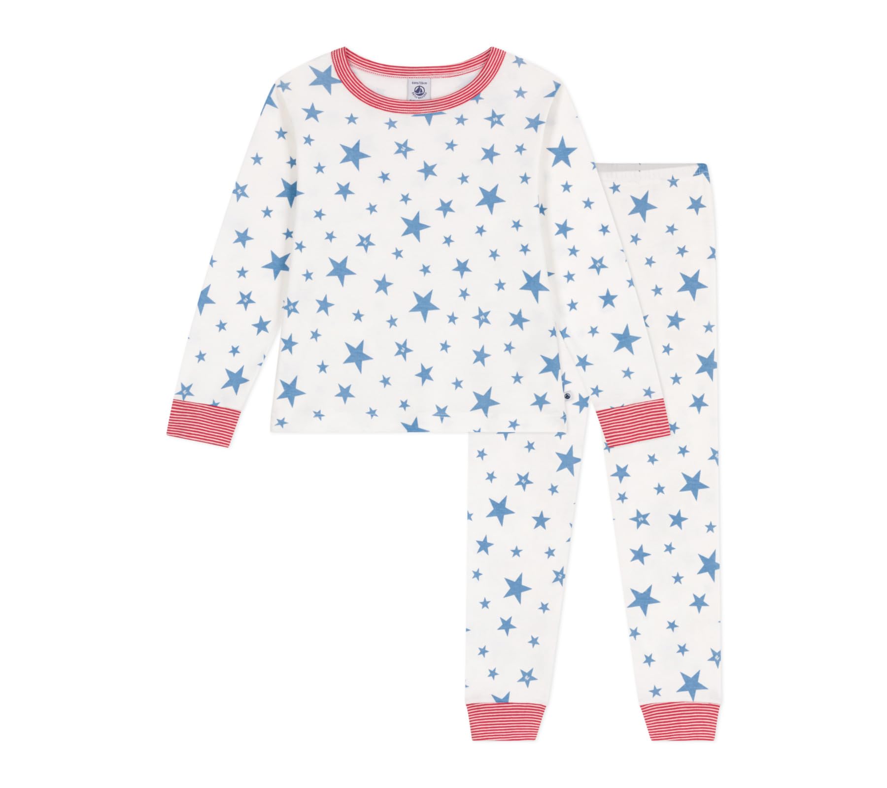 Petit Bateau Boy's A0cuh Sleepsuit, White/Blue, 5 years