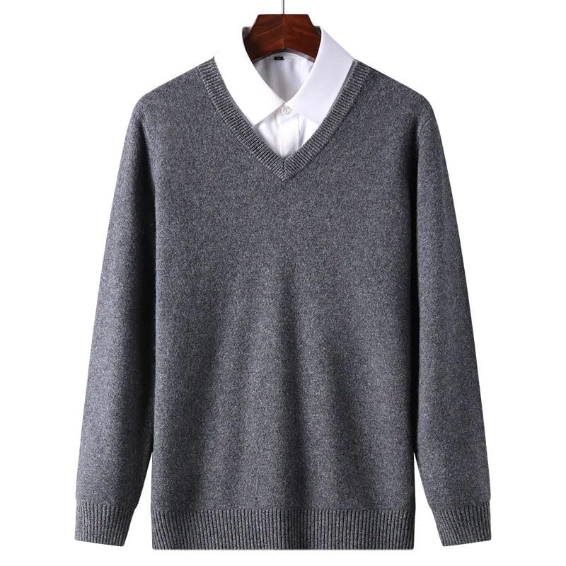 Men Classic V-Neck Pullover Men Sweater Soft Solid Color Casual Pullover Jumper Knitted Sweaters2