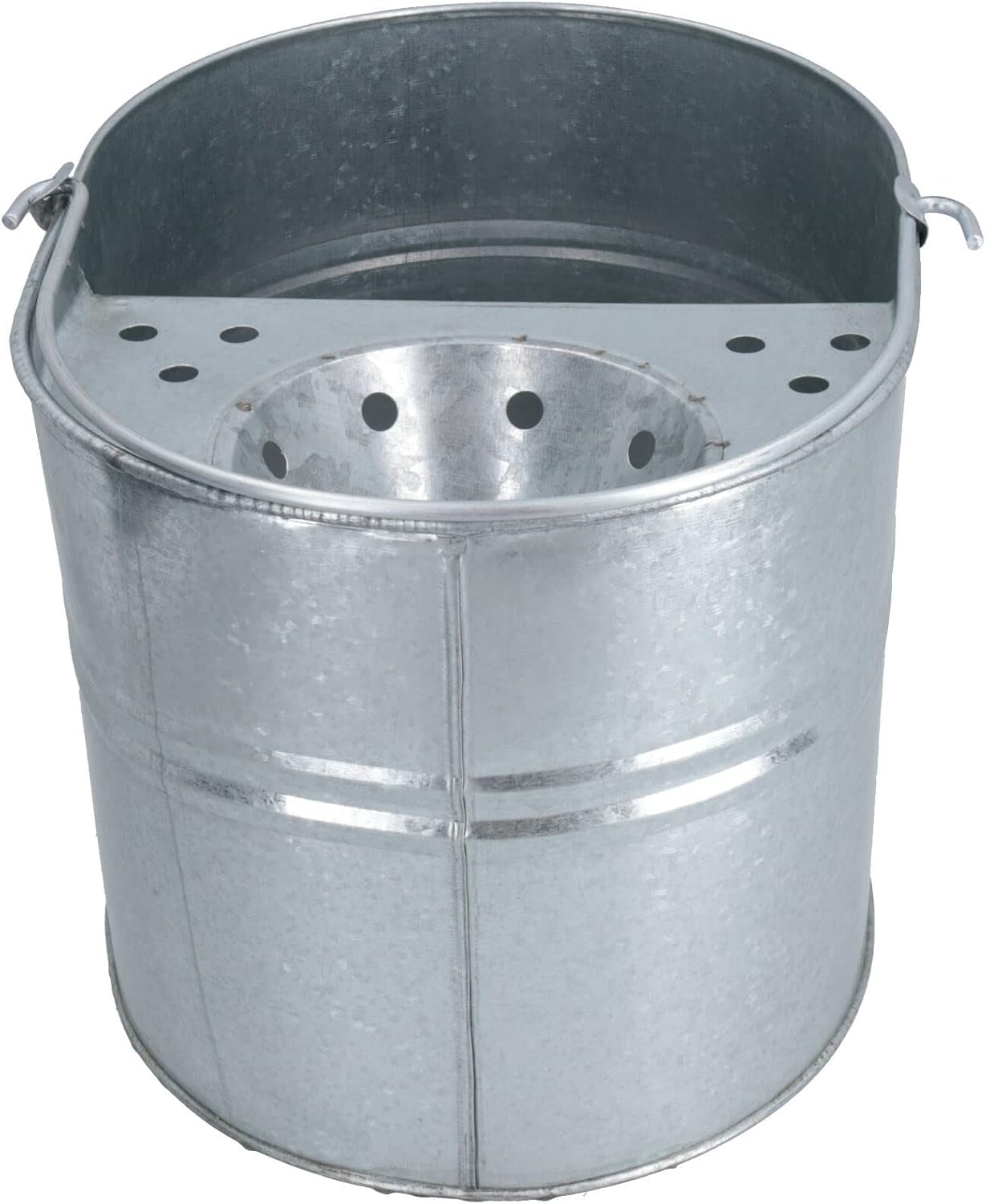 13L Galvanised Metal Mop Bucket Metal Kitchen Bathroom Home Floor Cleaning
