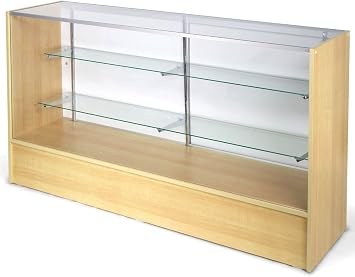 خزانة عرض كاملة الرؤية من Only Hangers، شاشة قابلة للتجميع بعرض 72 بوصة - خشب القيقب