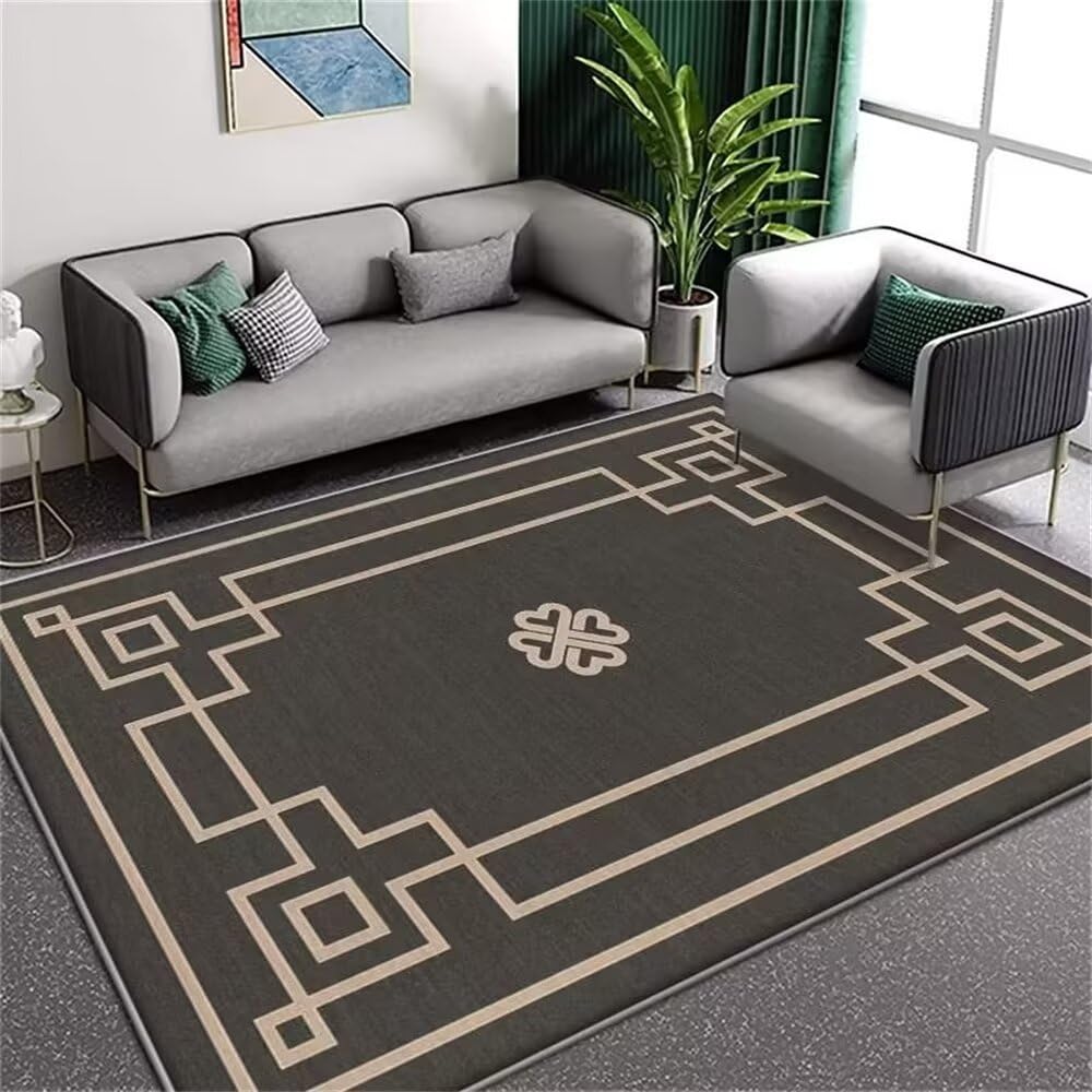Tapis de salon moderne gris 200x300cm idéal pour sublimer un coin canapé