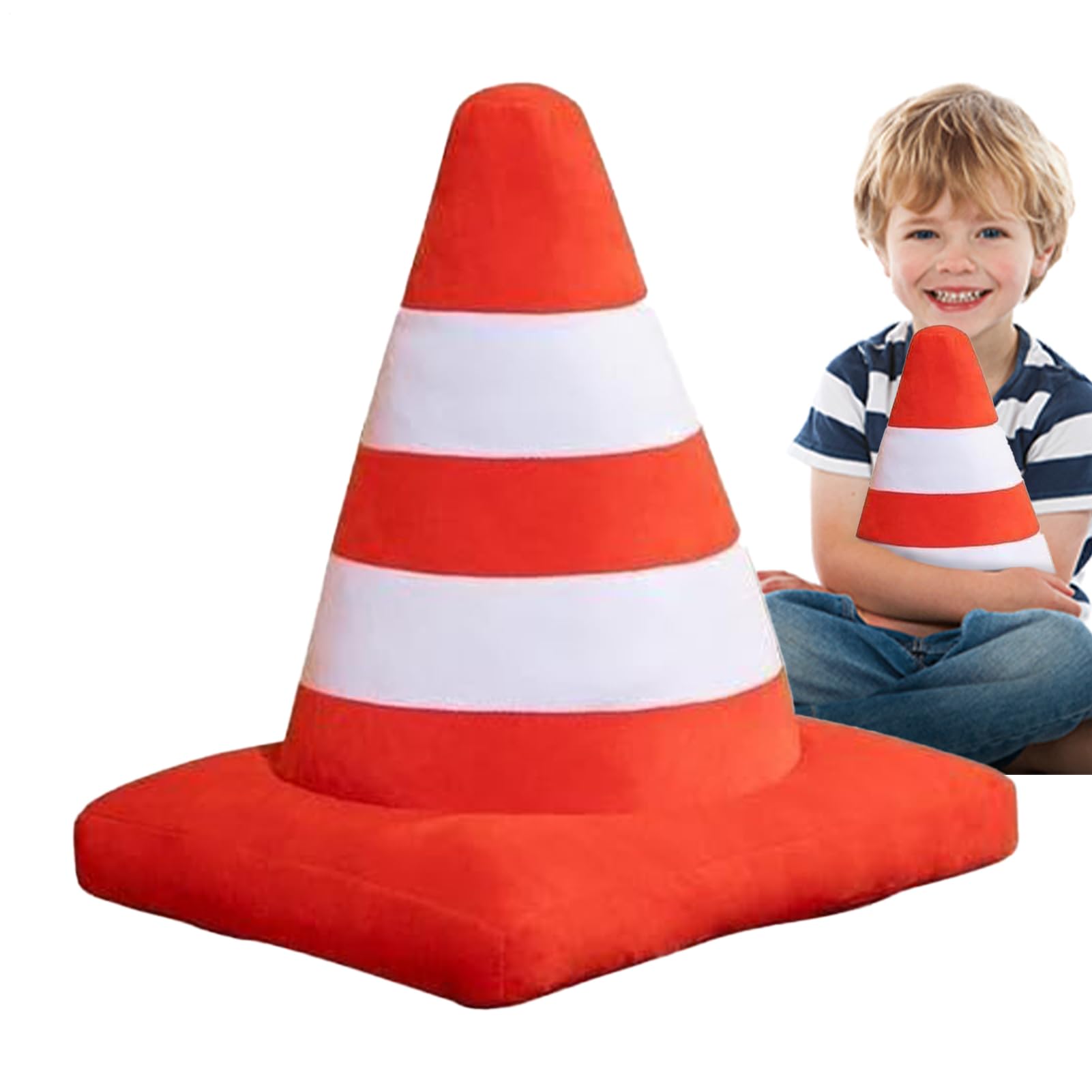 Road Cone Plush Toy – Traffic Cone Simulation Plush | Red Roadblock Stuffed Model | Funny Car Tire Soft Throw Pillow | Simulation Wheel Roadblock Cushions for Boy and Girl Room