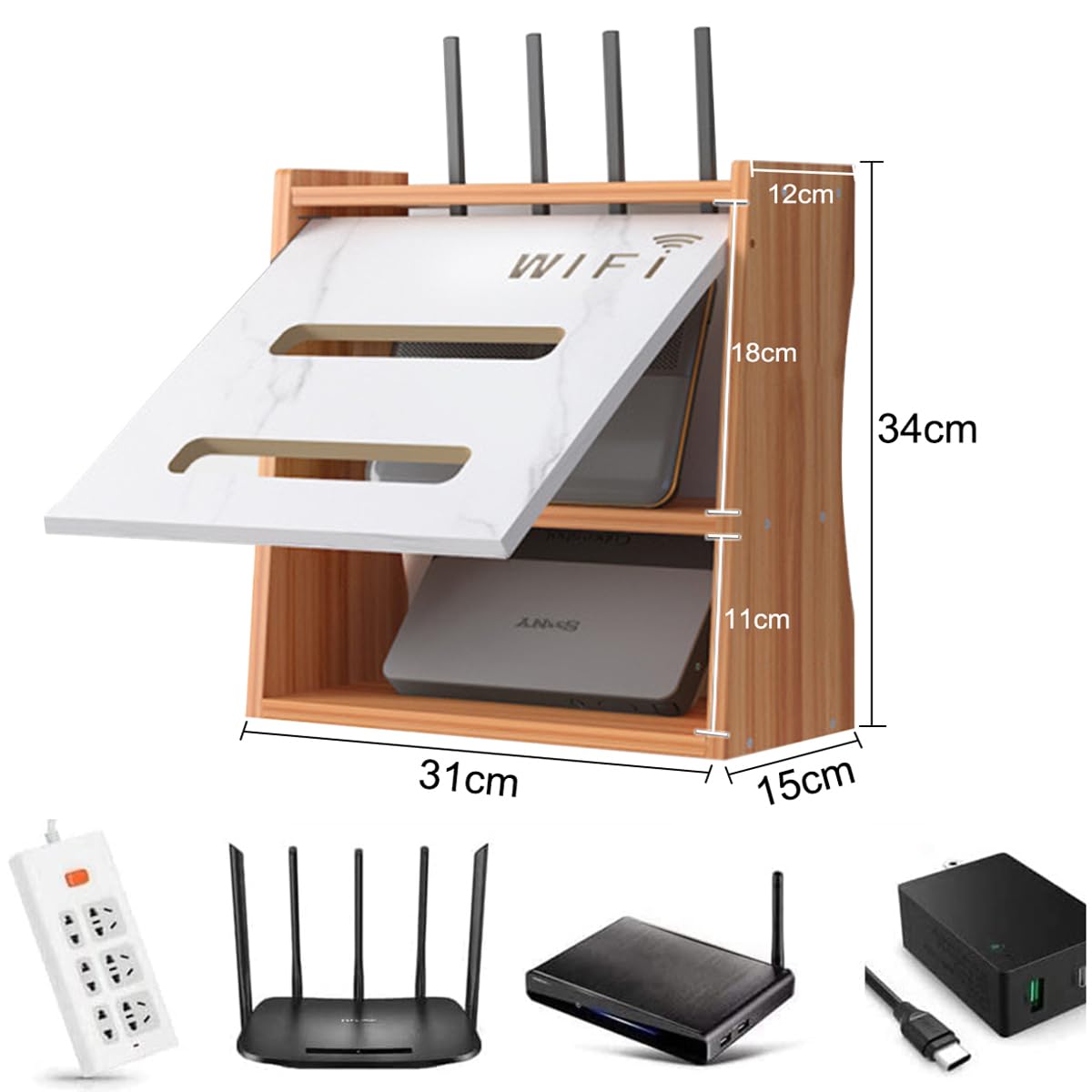Półka na router WiFi, skrzynki na ścianę, organizator biurko, szafka przechowywanie WiFi, montowana na ścianie, domowe pudełko przewodów zasilających