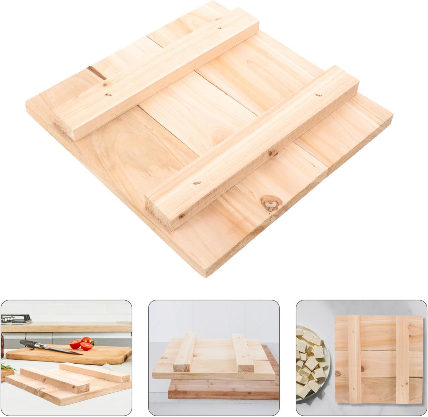 Wooden Tofu Press Board Mold and Tofu Making Supplies Compact Design for Homemade and Cheese for Moisture Extraction