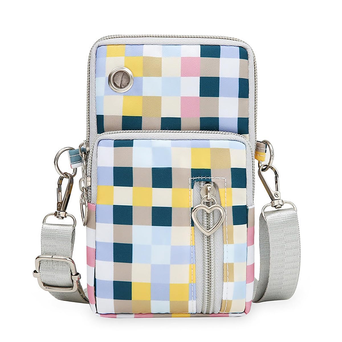 WOMEN'S SHOULDER CROSS BODY PURCE OXFORD CLOTH Multi Colorful plaid Design MULTI PURPOSE BAG-image-48
