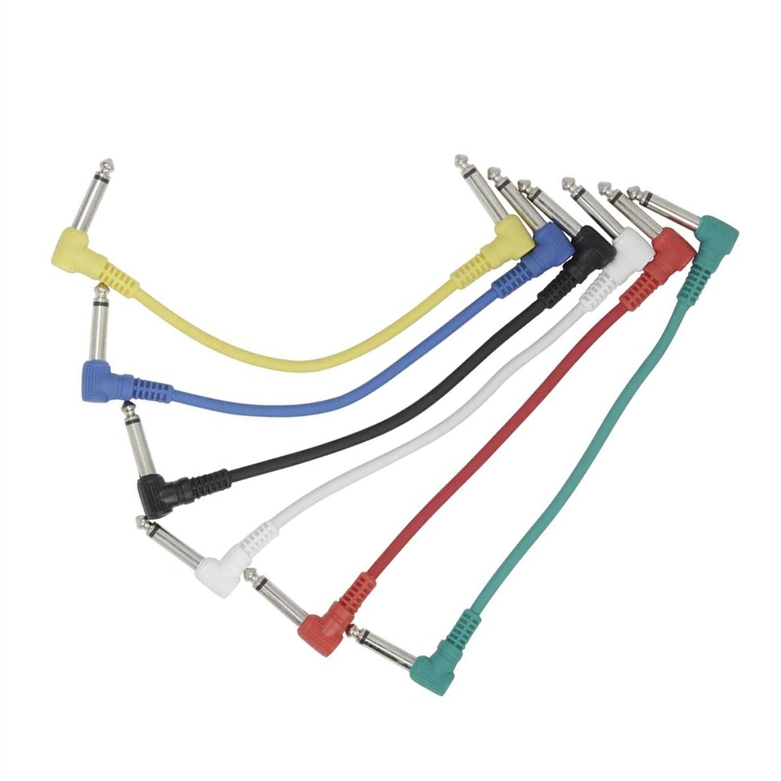 6 Stück Gitarren-Patchkabel, 6,35 Mm Winkelstecker, Kein Lärm, Abgeschirmtes Kabel Für Gitarren-Effektpedale Audiokabel für Gitarreninstrumente