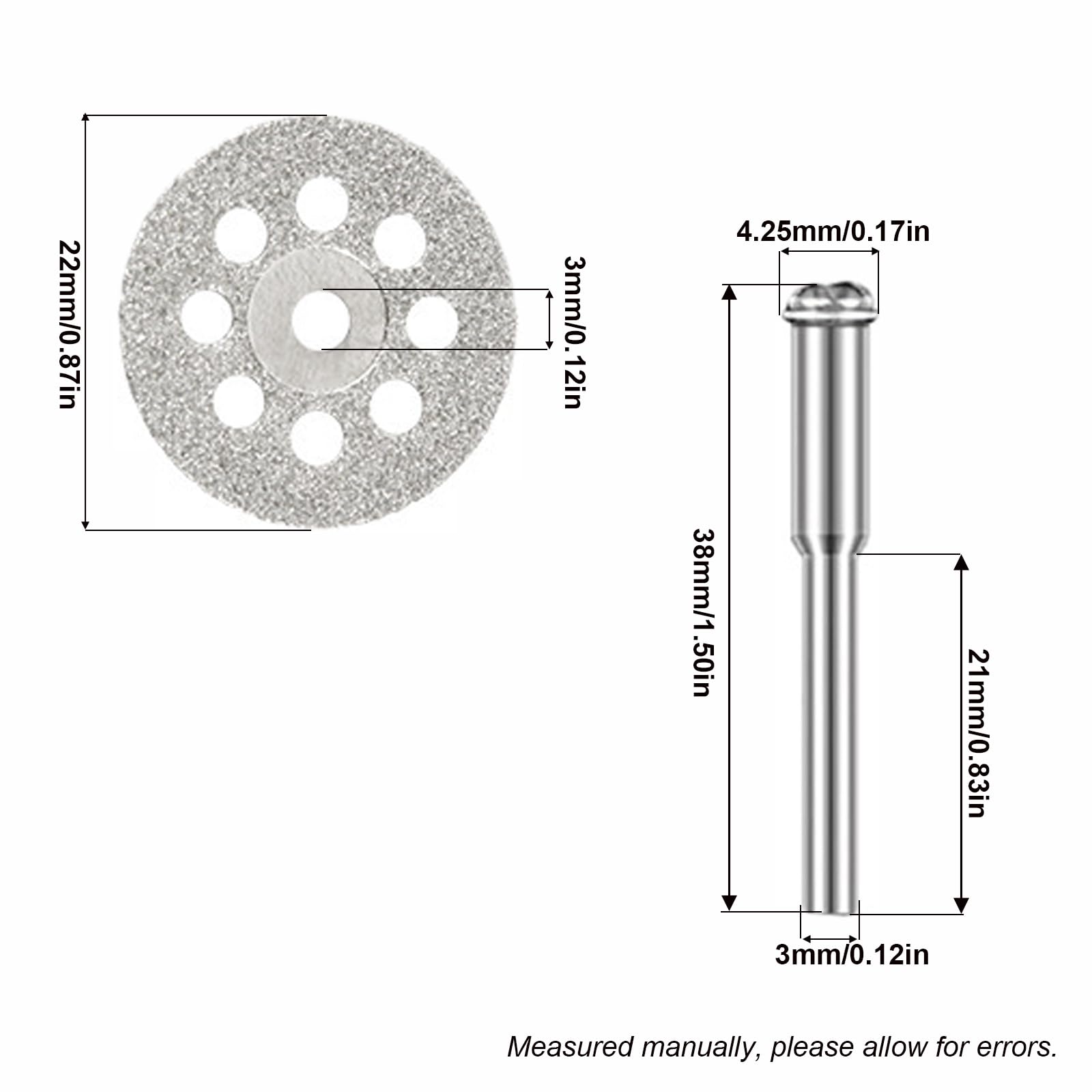 20Pcs Diamond Cutting Wheel Cut Off Discs with Mandrel 3mm Shank and 1 Screwdriver - Image 2