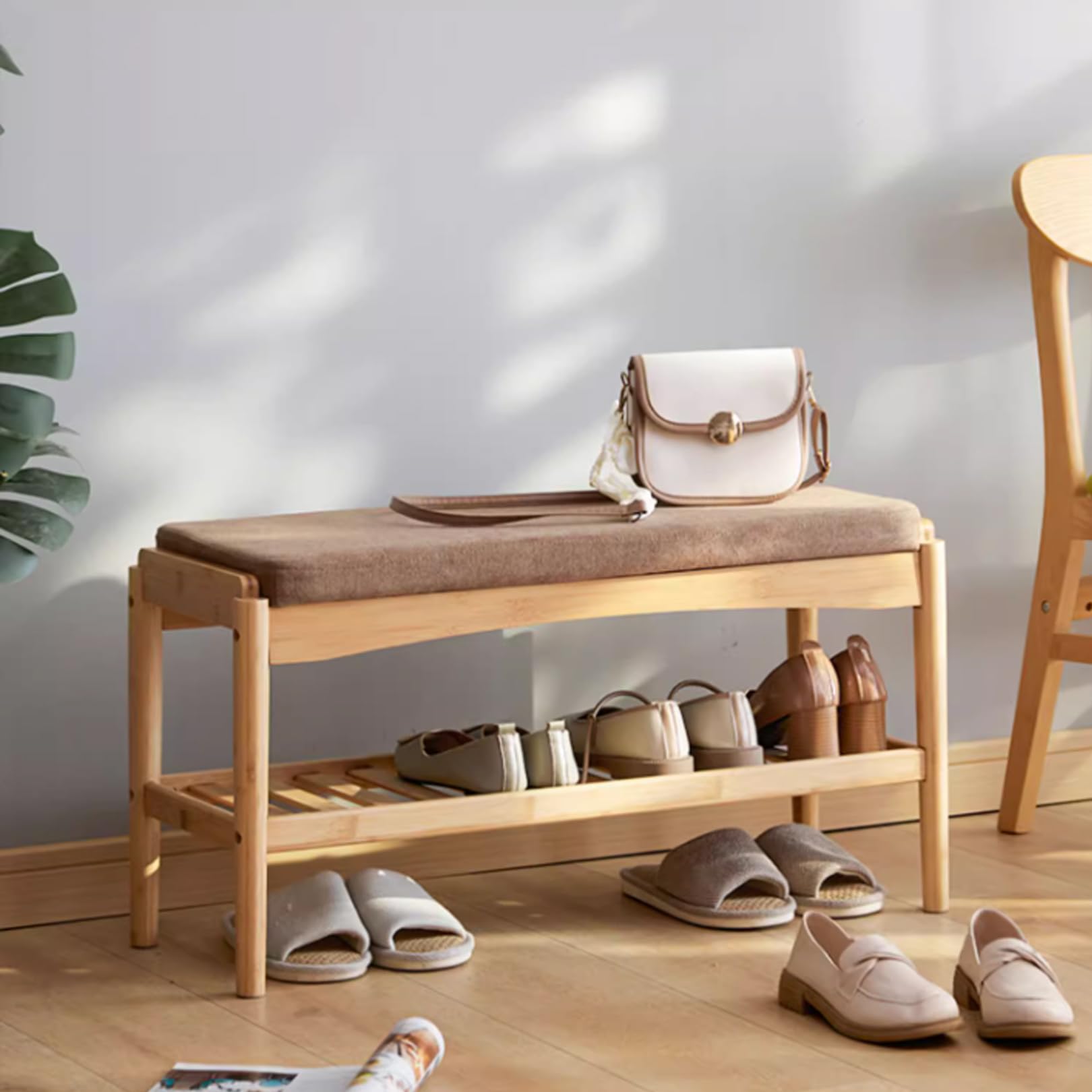 Panca Portascarpe In Bambù OAKHAM 119,4 Cm - 3 Ripiani Regolabili, Contiene 12 Paia, Capacità 150 Kg, Per Ingresso E Corridoio - 5