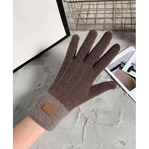 Luva Feminina Inverno,Luva TéRmica Touch Screen Feminina Masculina Ar Livre(Cáqui)