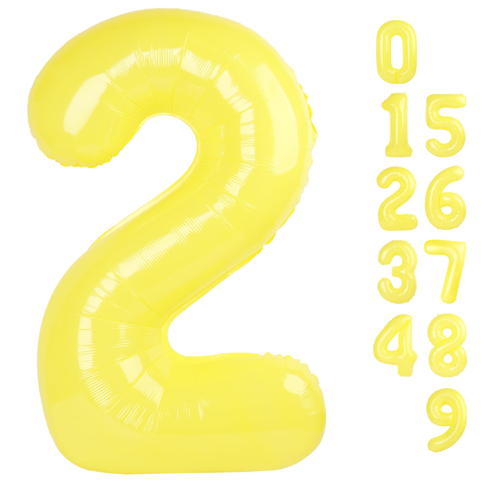 Photo 1 of 2 Numbers Balloon 40 Inch Yellow Two Balloon Number Birthday Decor, 2nd 12 21st Party Celebration Decorations Graduations Wedding Baby Shower