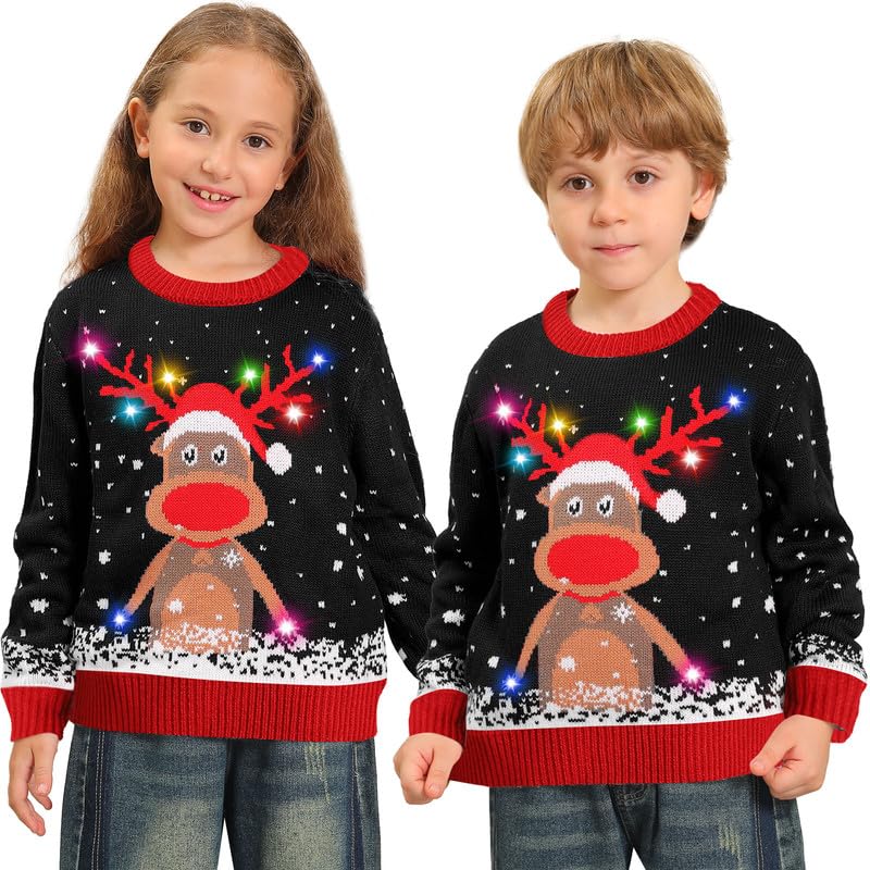 Kouric Hässliche Weihnachtspullover für Kinder, Ugly Christmas...