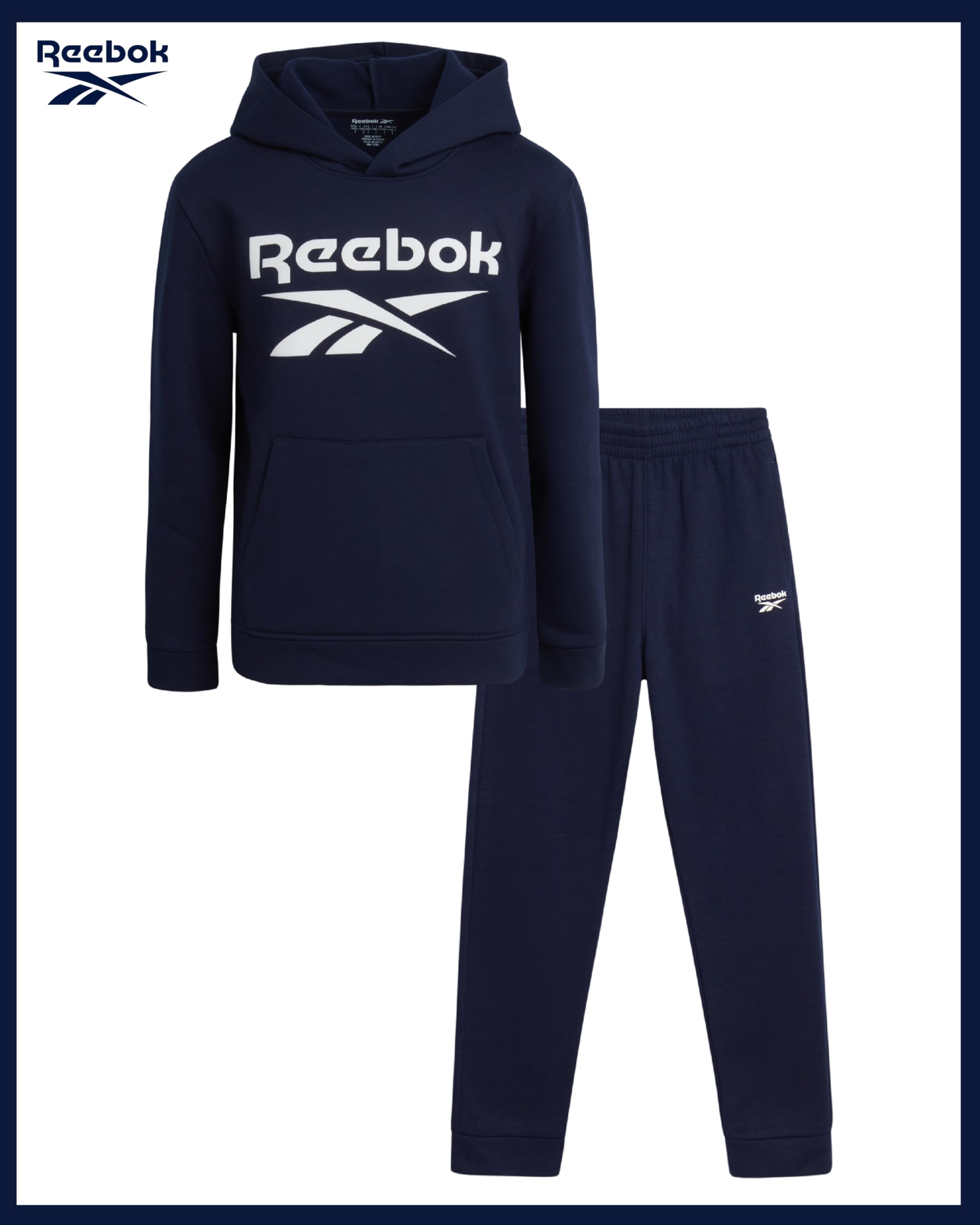 Reebok Ensemble de pantalons de survêtement pour garçons - 2 pièces - Pull à capuche en polaire - Pour garçons et jeunes enfants