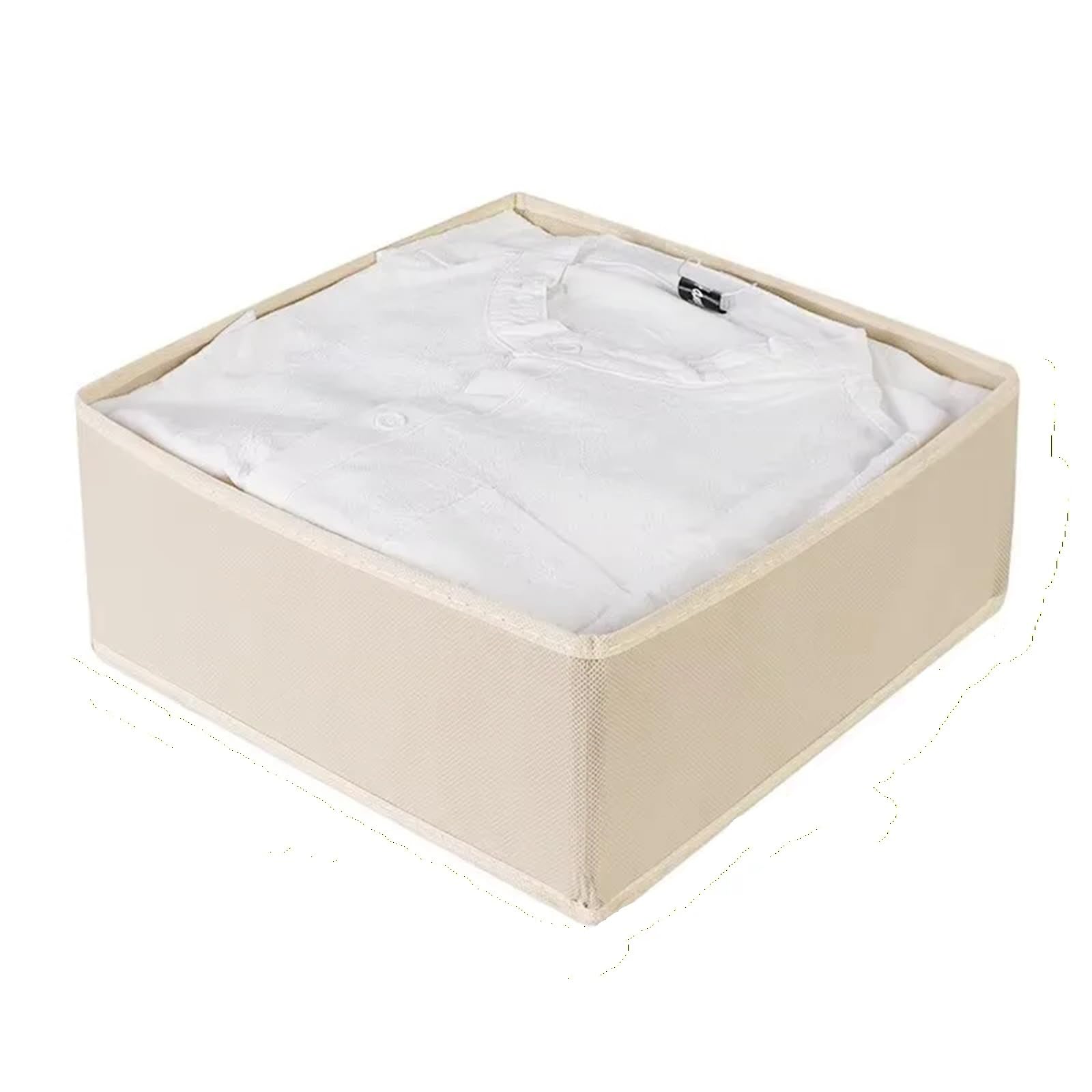 QMVDOJR Foldable Drawer Organizers Clothing Socks Storage Box Wardrobe Closet Underwear Boxes Organizer Organization(Beige-L)