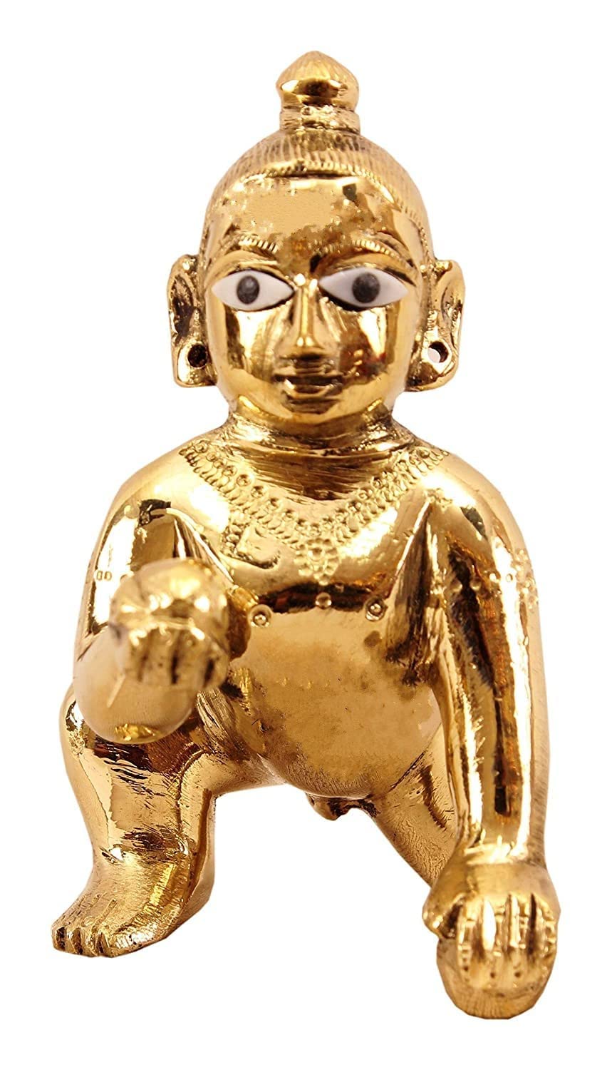 vrindavan laddu Gopal Idol Murti Pure Metal Bal Gopal for Home mandir Thakur Ji Ladoo Gopal (Size 1)