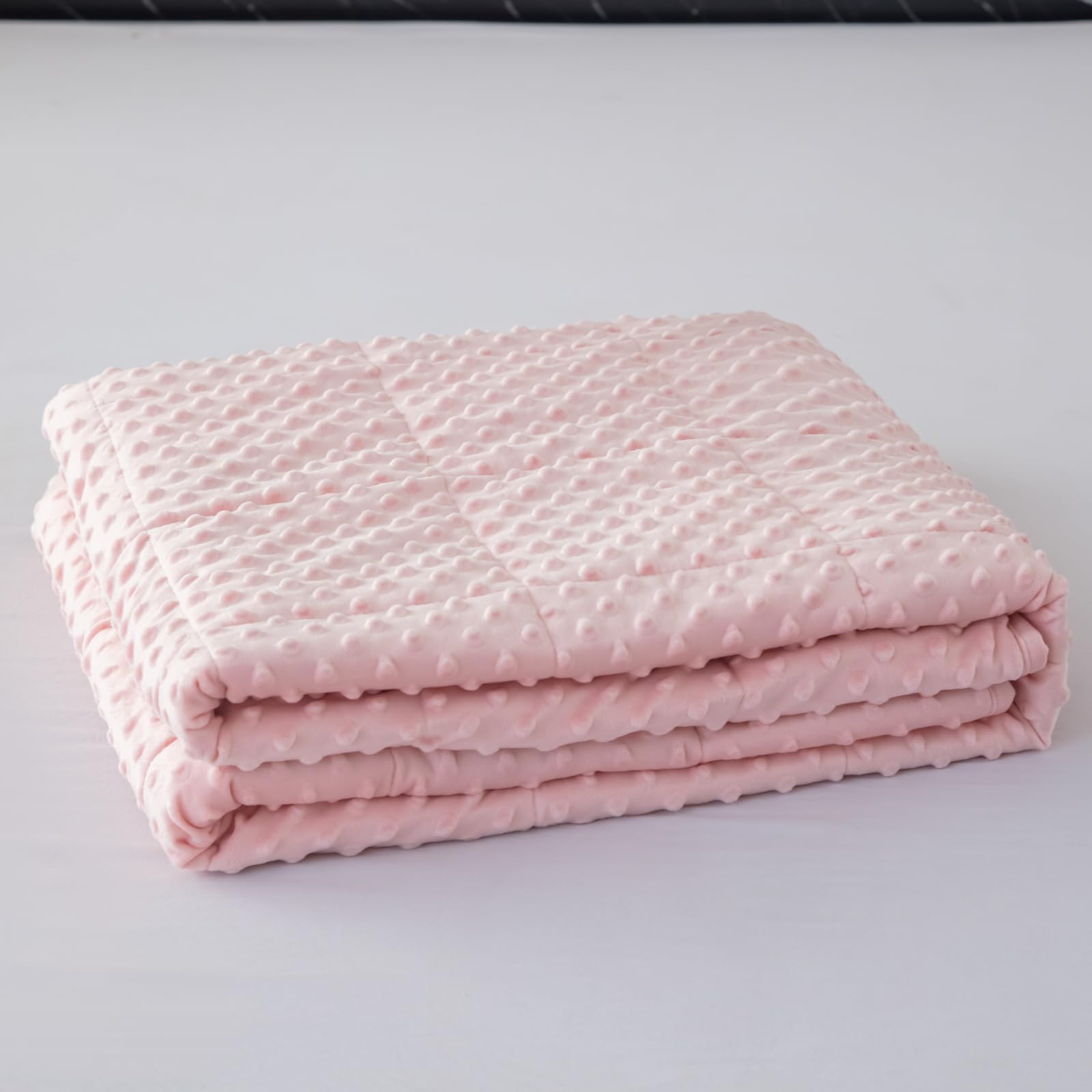 Manta pesada con edredón Minky para todas las estaciones, manta reversible suave y pesada para adultos rosa (5 libras, 36 x 48 pulgadas)