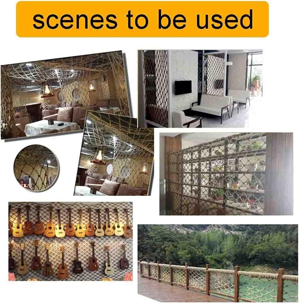 Kids Climbing Net, Hemp Rope Net Rock Wall Climb Net, Kids Training Net Large Mesh Multi-Size Safety and(8mm,2x4m(6.56X13.12ft))