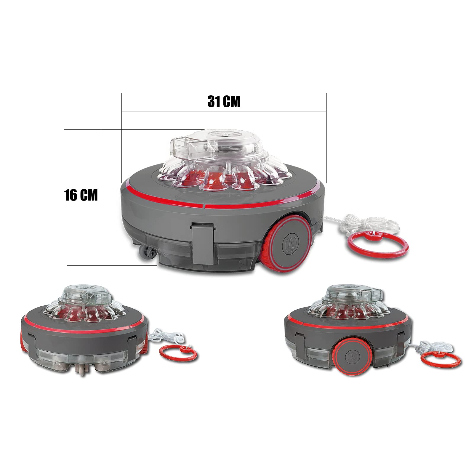 Mauk® Aspirateur Robot pour Piscine - Batterie Li-ION - 200 m² - Rond et sans Fil
