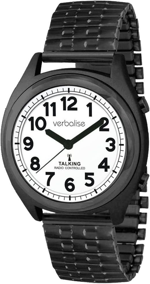 Verbalise Radio Controlled Talking Calendar Alarm Watch with Expanding Strap